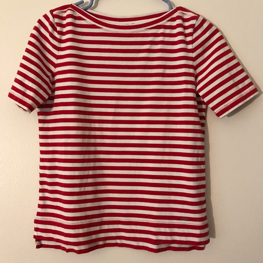 Tommy Hilfiger White/red stripe Top👚